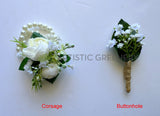 Corsage & Buttonhole - Ranunculus with Gypso - CB0045 - $56/set | ARTISTIC GREENERY