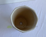 CER0015CRE "V" Pattern Ceramic Pots - Cream - 3 Sizes | ARTISTIC GREENERY