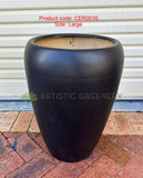 Black Egg Pot Matt Finish - Round (Ceramic) CER0016 | ARTISTIC GREENERY