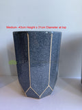 Octagon Blue Planter / Pot Glazed Finish - Ceramic CER0023 | ARTISTIC GREENERY