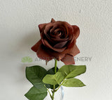 F-SP0107 Latex Single Rose Stem 42cm Brown | ARTISTIC GREENERY 