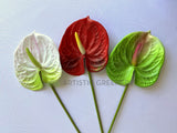 F0257L Artificial Anthurium / Flamingo Flower 63cm Large Red / Light Green / White | ARTISTIC GREENERYFake Anthurium plastic flamingo flower WA Australia