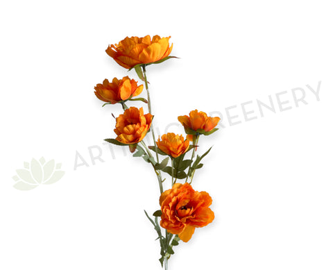 F0339 Artificial Peony Spray 83cm Orange | ARTISTIC GREENERY