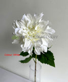 White - F0387 Artificial Dahlia Single Stem 64cm Light Pink / White / Light Purple | ARTISTIC GREENERY