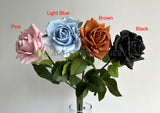 F0391 Latex Single Rose Stem (Open) 75cm Pink / Light Blue / Brown / Black | ARTISTIC GREENERY 