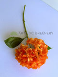 F0395 Real Touch Faux Hydrangea Stem 50cm Orange | ARTISTIC GREENERY