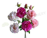 F0427 Silk Rose Garden Rose Spray 64cm Pink & White / Hot Pink / Baby Pink | ARTISTIC GREENERY