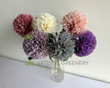 F0429 Artificial Pom Pom Chrysanthemum Stem 52cm 6 Colours | ARTISTIC GREENERY