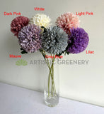 F0429 Artificial Pom Pom Chrysanthemum Stem 52cm 6 Colours | ARTISTIC GREENERY