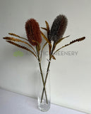 F0436 Artificial Dried Style Banksia Serrata 62cm Brown / Red | ARTISTIC GREENERY