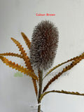 F0436 Artificial Dried Style Banksia Serrata 62cm Brown / Red | ARTISTIC GREENERY