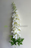 F0439 Large Silk Delphinium  Stock Flower 123cm White | ARTISTIC GREENERY