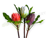 F0444 Silk King Protea / Protea Cynaroides Single Stem 65cm 3 Colours | ARTISTIC GREENERY