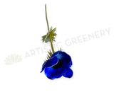 F0446 Artificial Blue Anemone Single Stem 50cm Vibrant Blue | ARTISTIC GREENERY