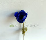 F0446 Artificial Blue Anemone Single Stem 50cm Vibrant Blue | ARTISTIC GREENERY