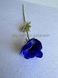 F0446 Artificial Blue Anemone Single Stem 50cm Vibrant Blue | ARTISTIC GREENERY