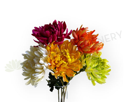 F0450 Silk Chrysanthemum Single Stem 64cm  5 colours SPECIAL | ARTISTIC GREENERY