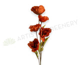 F0462 Silk Rustic Brown Poppy Spray 78cm | ARTISTIC GREENERY 