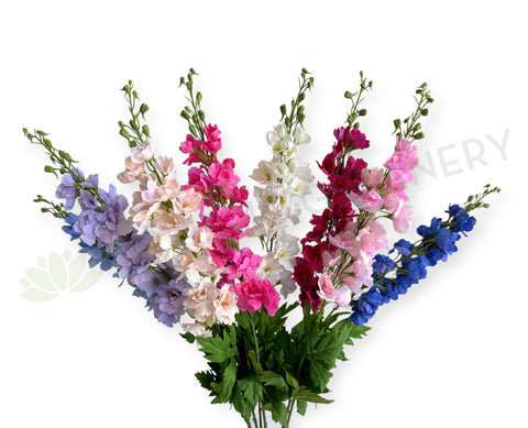 F0490 Delphinium / Stock Flower 89cm Latex 8 Colours