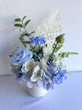 FA1140 - Blue & White Small Flower Arrangement 35cm tall| ARTISTIC GREENERY