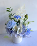 FA1140 - Blue & White Small Flower Arrangement 35cm tall| ARTISTIC GREENERY