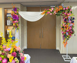 For Hire - Colourful Floral Backdrop / Arbor 240cm wide (adjustable Height) Code: HI0070 EBM