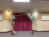 For Hire - Timber Arbor with White Roses 275cm (Code: HI0049R) Ceremony Arbor | ARTISTIC GREENERY