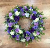 Purple & White Wreath 30cm / 40cm / 50cm (WRE008)) | ARTISTIC GREENERY 