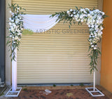 For Hire - White Floral Backdrop / Arbor 240-280cm wide (adjustable) Code: HI0069 Emily | ARTISTIC GREENERY