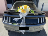 Perth Wedding Car Flower Decorations Sunflowers and Roses - WCD006 (Yellow & White) | ARTISTIC GREENERY