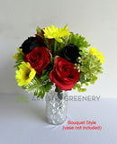 Rasta / Reggae Colour Floral Wreath 30cm / 40cm / 50cm & Bouquet Style (Code: SYM0061) ARTISTIC GREENERY