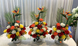 FA1137 - Colourful Flower Arrangement 65cm tall (for Church Podium) | ARTISTIC GREENERY