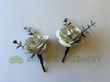 Bespoke Paper Flower Stem / Buttonhole (made-to-order) Ref: Cass R Paper Rose Bouquet | ARTISTIC GREENERY