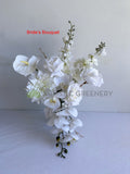 Silk Flower Simplicity Style Teardrop Bouquet - White - Breanna B | ARTISTIC GREENERY