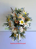 Teardrop Bouquet - Blue, White & Blush - Kelly M