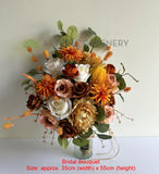 Natural Style Bouquet (Upright) - Burnt Orange / Brown - Tracy S | ARTISTIC GREENERY WA Wedding Flowers Supplier