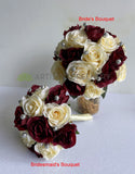 Round Bouquet - Burgundy & Cream - Jessica G | ARTISTIC GREENERY wedding flowers WA Perth Australia