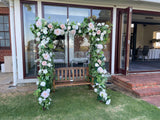 For Hire - Wooden Swing Chair with Colourful Silk Flowers (Code: HI0011)