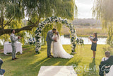 Wedding arbor - Wedding Package - Blue & White - Hayley & Scott (April 2022) at Yanchep National Park Cabaret Cave |  ARTISTIC GREENERY Silk Flowers Wedding and Event Decoration for Hire Perth WA Australia