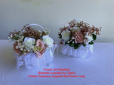 Round Bouquet - Dusty Pink & White - Alana & Paul (Bouquets & Flower Girl Baskets)