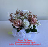 Round Bouquet - Dusty Pink & White - Alana & Paul (Bouquets & Flower Girl Baskets)