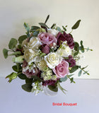 Round Bouquet - Purple & White - Sally W