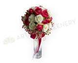 Round Bouquet - Hot Pink & White - Lorena