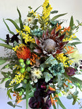 FA1136-RD - Mixed Style Floral Arrangement 80cm Tall ideal for Reception Desk (Ref: Brightwater)