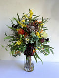 FA1136-RD - Mixed Style Floral Arrangement 80cm Tall ideal for Reception Desk (Ref: Brightwater)