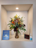 FA1136-RD - Mixed Style Floral Arrangement 80cm Tall ideal for Reception Desk (Ref: Brightwater)