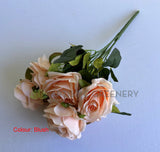 SP0110 Silk Blush / Pink Colour Rose Bunch 43cm Rose Posie | ARTISTIC GREENERY