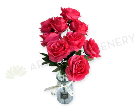 SP0110 Silk Rose Bunch 43cm Watermelon | ARTISTIC GREENERY