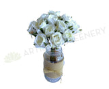 SP0319WHI Deluxe Rose Bunch 28cm White Rose Posy| ARTISTIC GREENERY