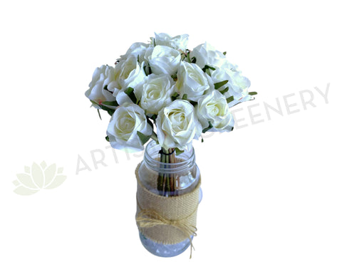 SP0319WHI Deluxe Rose Bunch 28cm White Rose Posy| ARTISTIC GREENERY